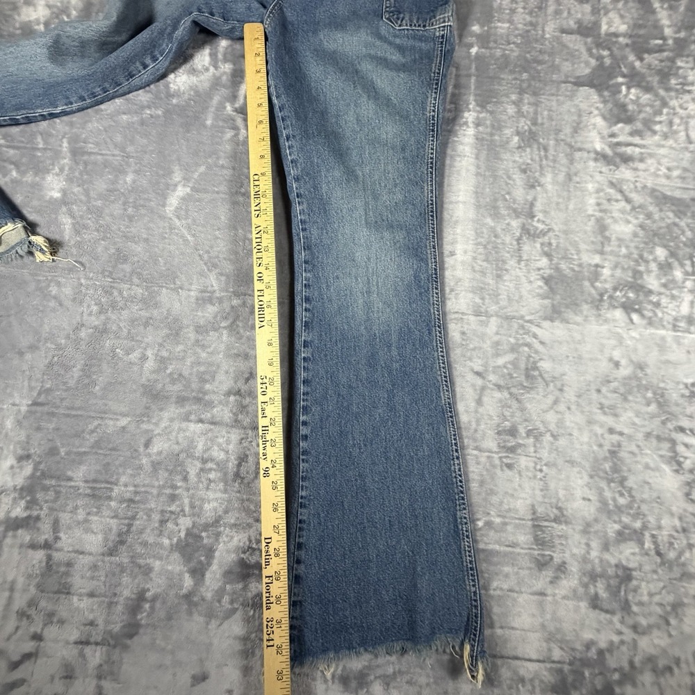 Free People Izzy Flare Jeans Women's 29 Blue Denim Flat Back Raw Distressed Hem - Picture 15 of 16